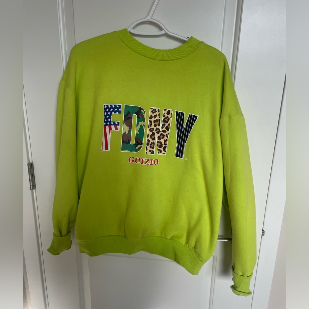 Neon yellow-green Danielle Guizo sweatshirt!! Oversized, super comfy